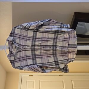 Loft flannel tunic button down